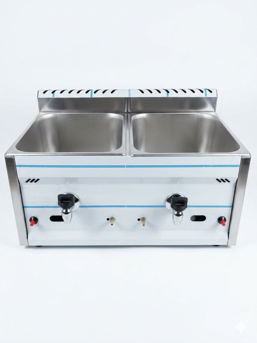 Friteuse Gaz 2x10 Litres Avec Robinet De Vidange Série Éco